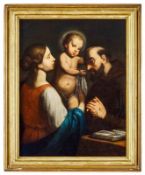 Maria mit Kind und dem heiligen Franziskus, Römische Schule, 17. Jh.