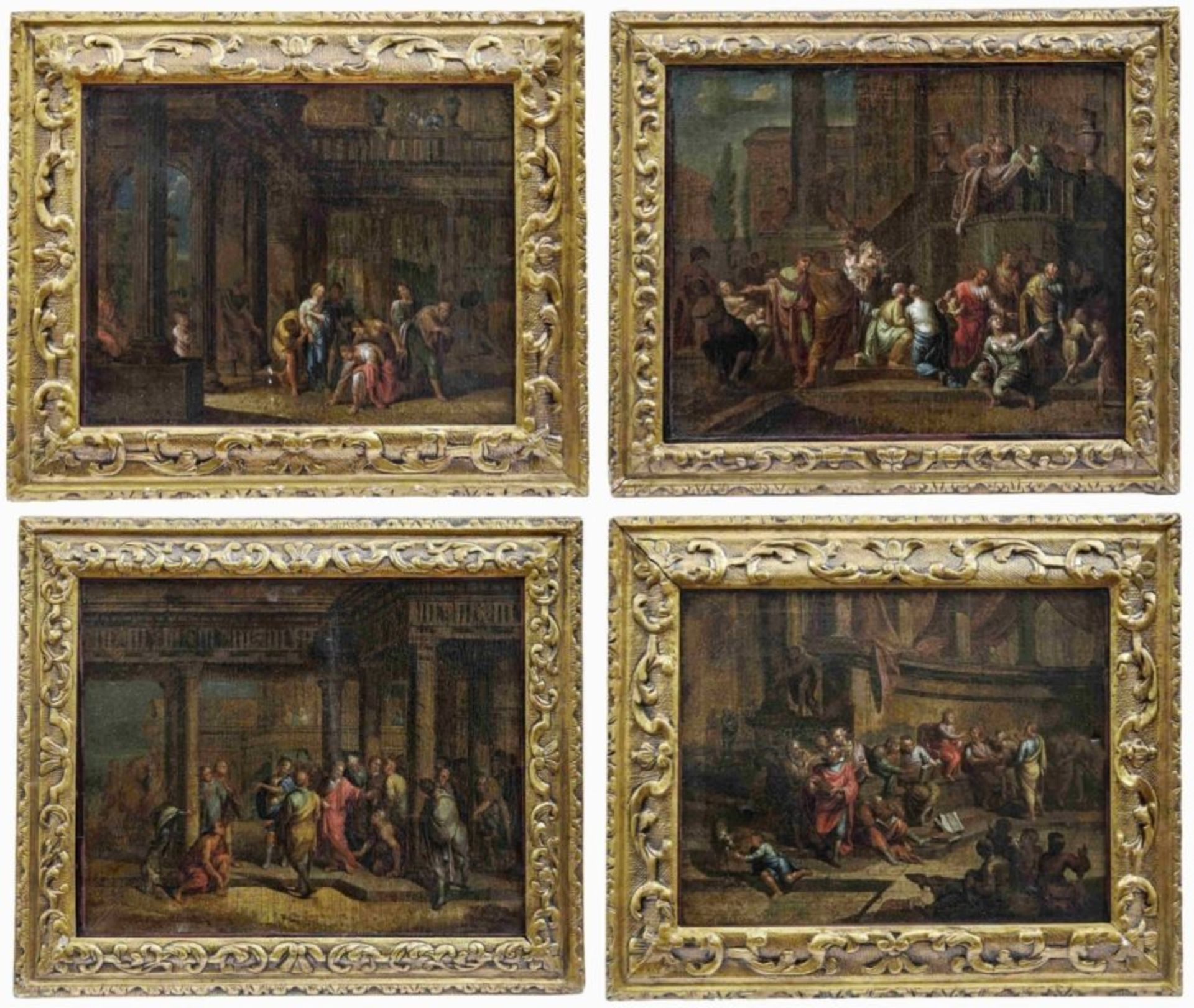 Vier Szenen aus dem Leben Jesu, Niederländische Schule, um 1700 - Image 2 of 8
