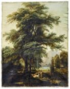 Bukolische Landschaft mit Hirten, Darmstädter od. Frankfurter Maler des 18. Jahrhunderts