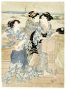 Drei Frauen am Hafen, Japan, 19. Jh.