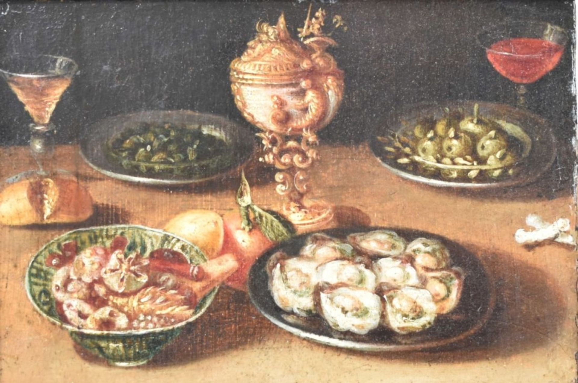 Kleines Prunkstillleben mit Austern, Niederländischer Meister des 17. Jahrhunderts - Bild 4 aus 4