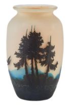 Vase mit Landschaft im Elsass, Muller Frères, Lunéville - um 1920