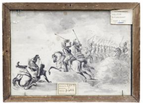 Attacke der Kavallerie in der Schlacht, 19. Jh.