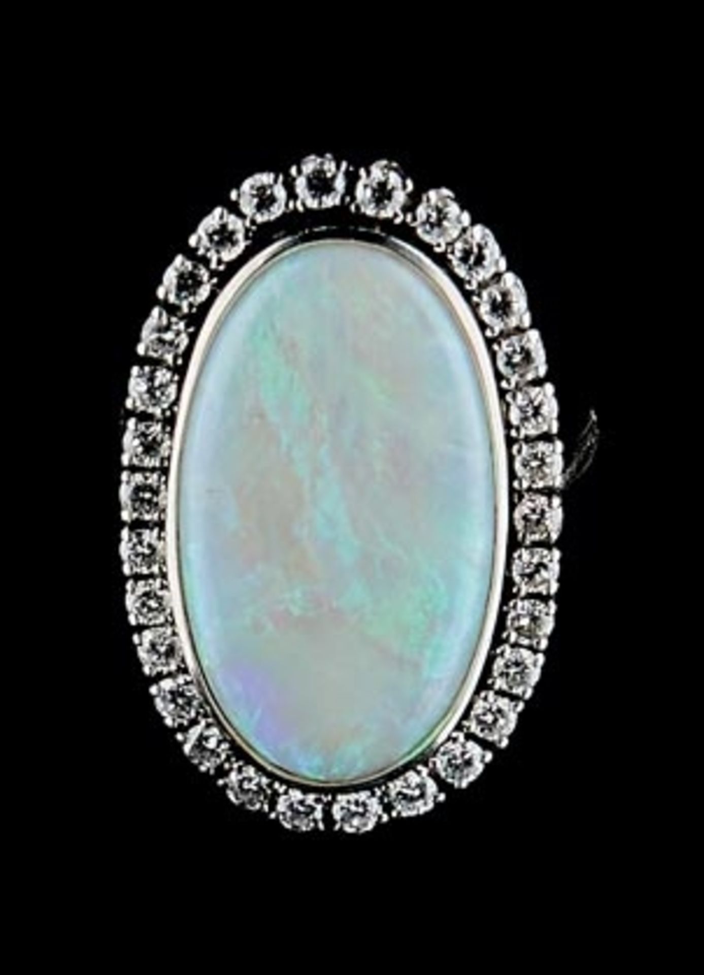 Imposanter Opal-Brillantring, Um 1950