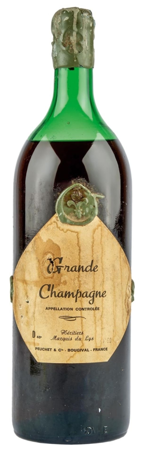 A bottle of Vintage Marquis de Lys, 1900s Cognac Grande Champagne