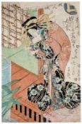 Utagawa Kunisada (Toyokuni III.): Die Silbe Ro: Tsukasa der Ôgiya