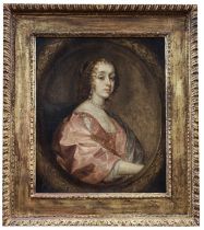 Portrait der Henrietta Maria de Bourbon, Flämische Schule, 17. Jh.