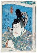 Utagawa Kunisada (Toyokuni III.): Der Osaka-Schauspieler Nakamura Shikan in der Rolle des Daimyo Fuj