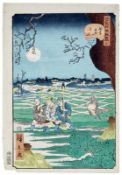 Utagawa Hirokage, Seltsame Ereignisse bei Tomonoura in Asakusa (Asakusa Tomonoura no kikai)
