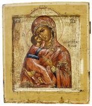 Ikone mit der Gottesmutter von Wladimir, Russland, 2. H. 18. Jh.