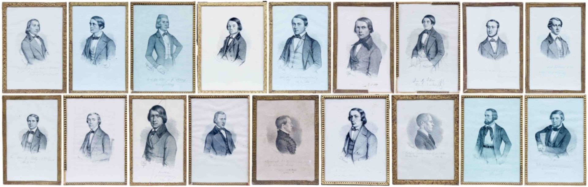 Kull, Johann Jakob u.a.: Sammlung von 18 Studentika-Portraits