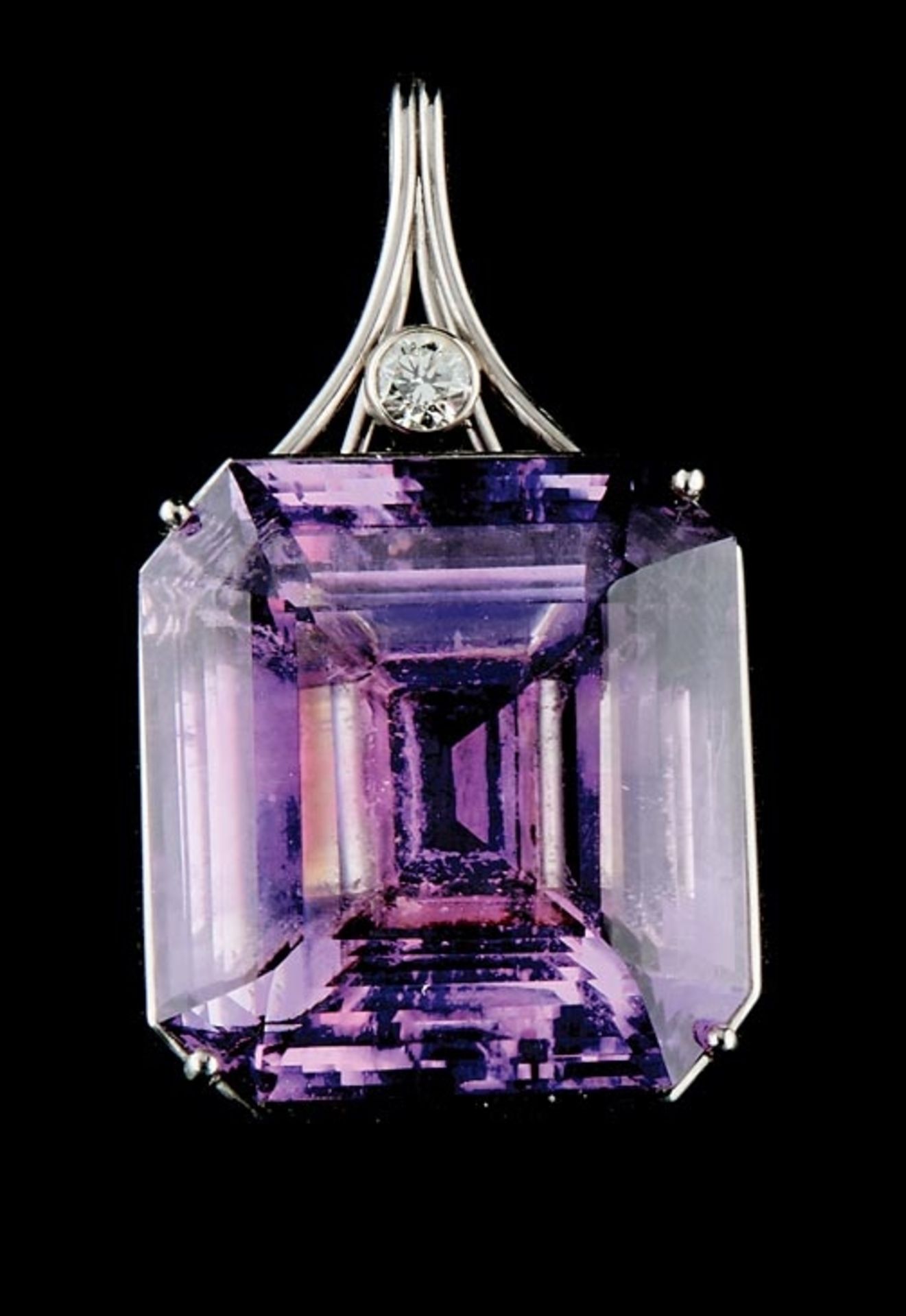 Sehr großer Amethyst-Brillant-Anhänger, 20. Jh.