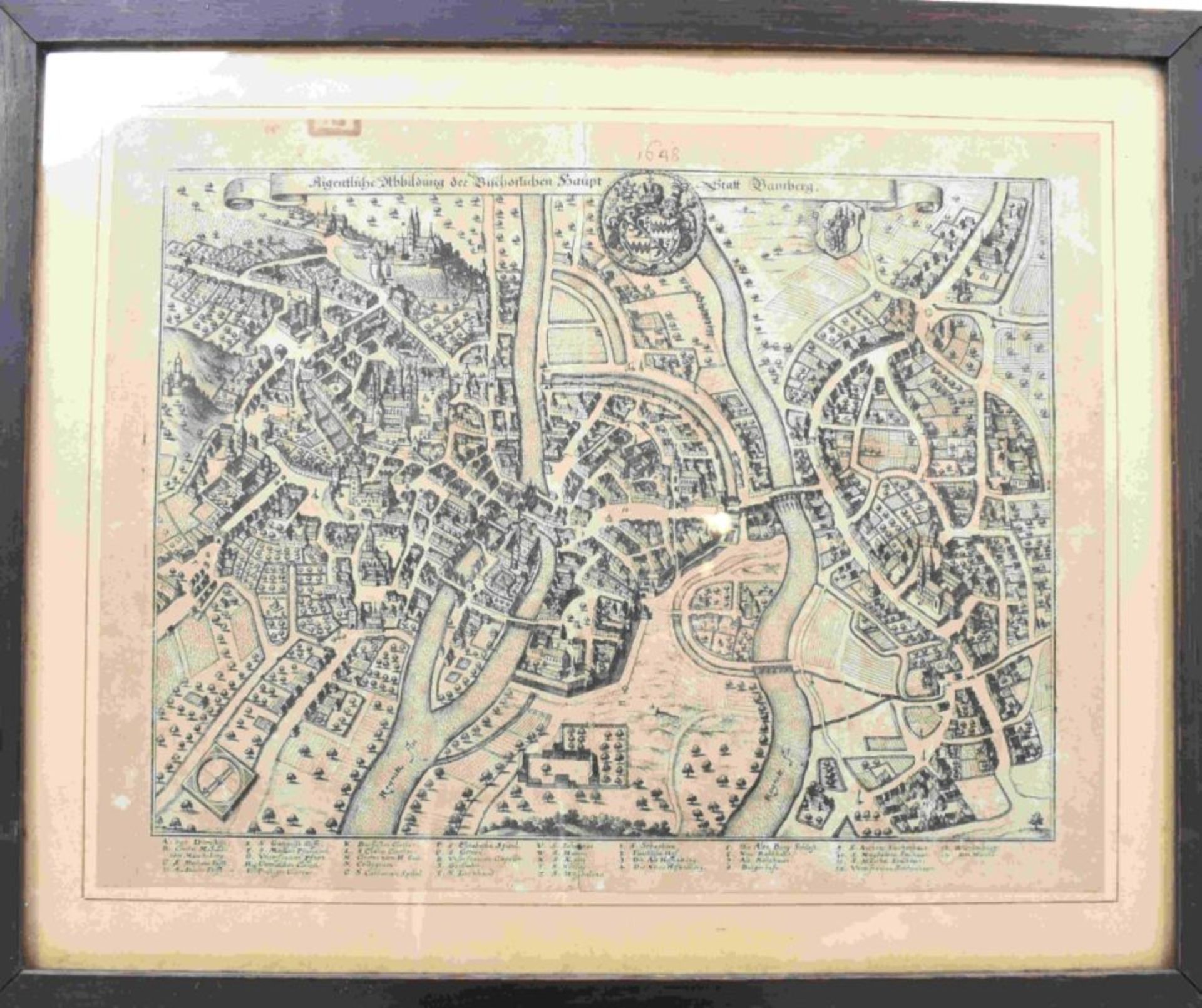 Stadtplan von Bamberg, 17. Jh. - Image 2 of 3
