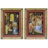 Zwei kleine gotische Tafelbilder mit Anbetungsszenen, Oberitalien, Siena, Anfang des 16. Jh.