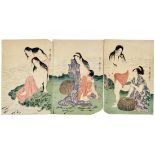 Kitagawa Utamaro: Triptychon mit Abalone Taucherinnen
