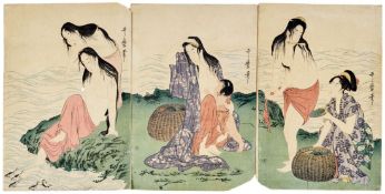 Kitagawa Utamaro: Triptychon mit Abalone Taucherinnen
