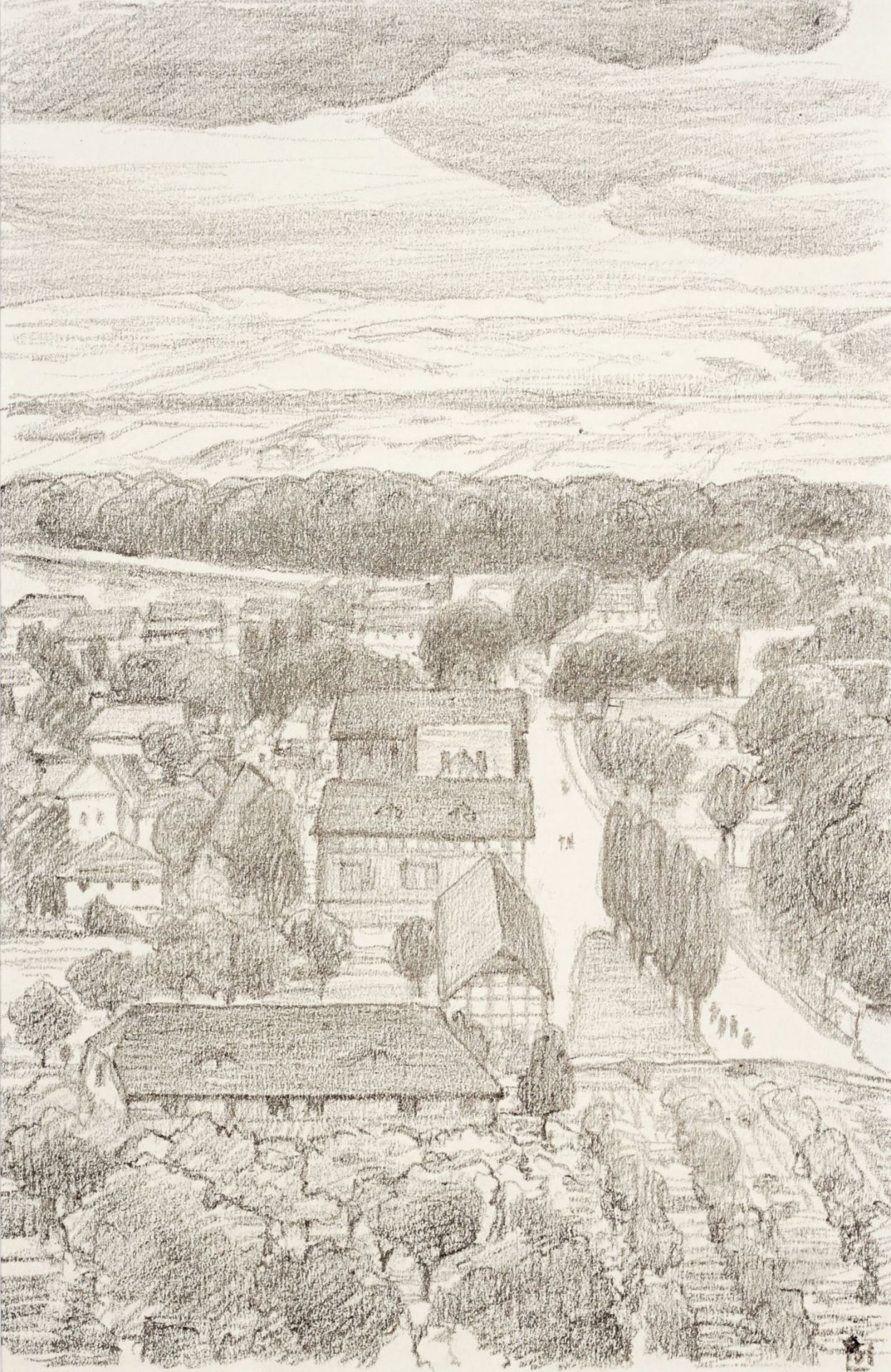 Ludwig von Hofmann, Landschaft im Schönfelder Hochland (?) / Dorflandschaft bei Dresden (?). Wo... - Image 2 of 2