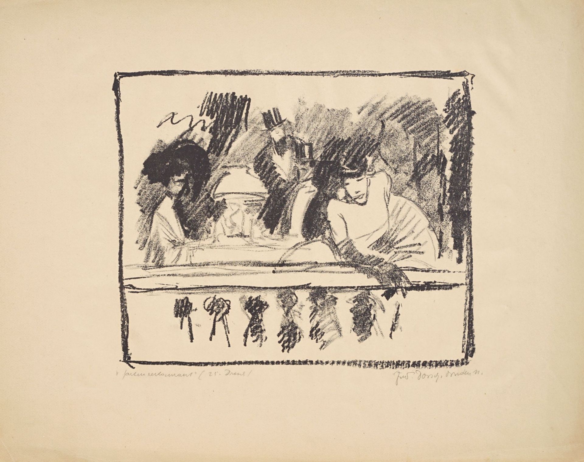 Ferdinand Dorsch "Die Kokotte" / "Gartenrestaurant". 1923/1921. - Image 2 of 2