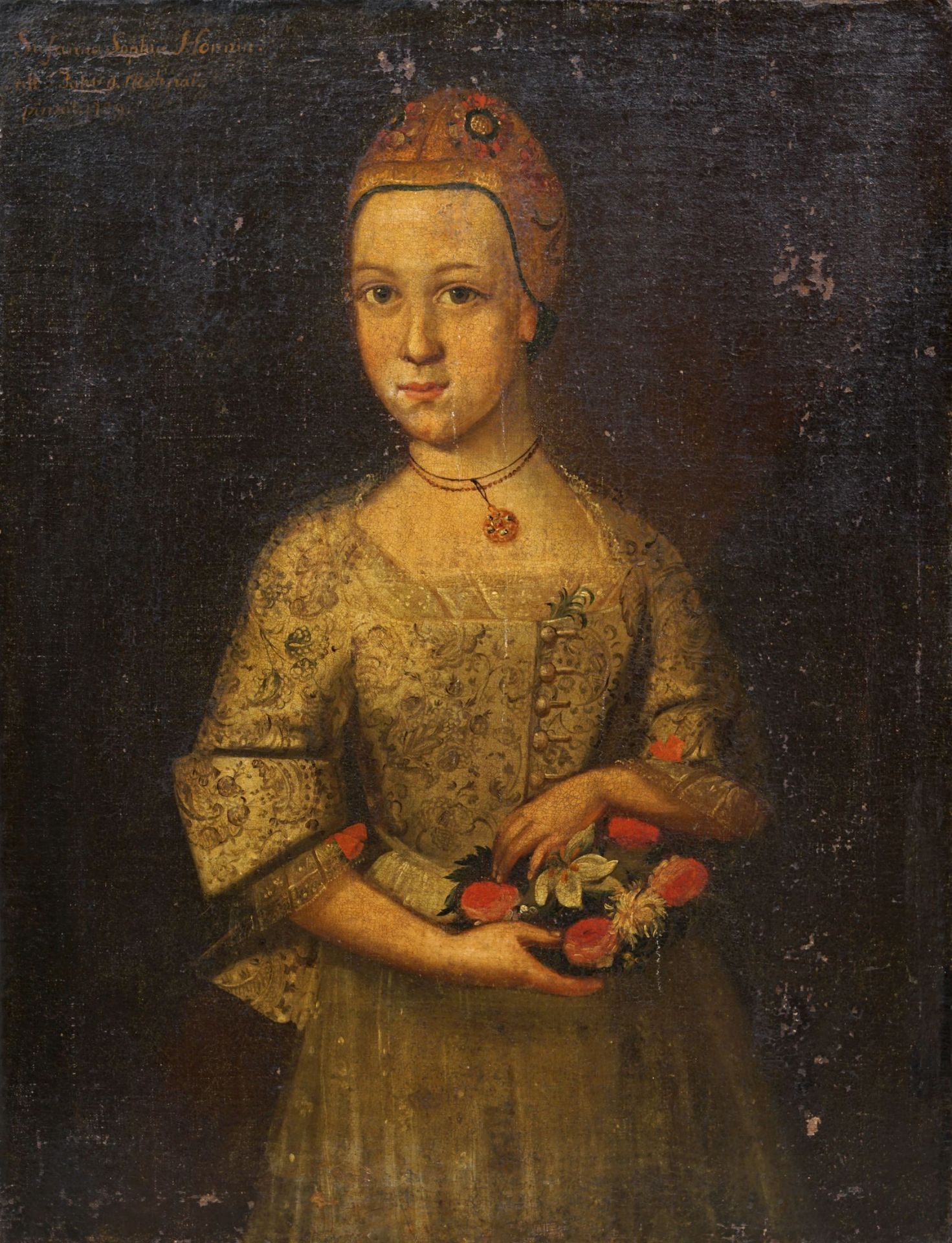 Deutscher Bildnismaler, Bildnis Susanna Sophia Hornin. 1729.