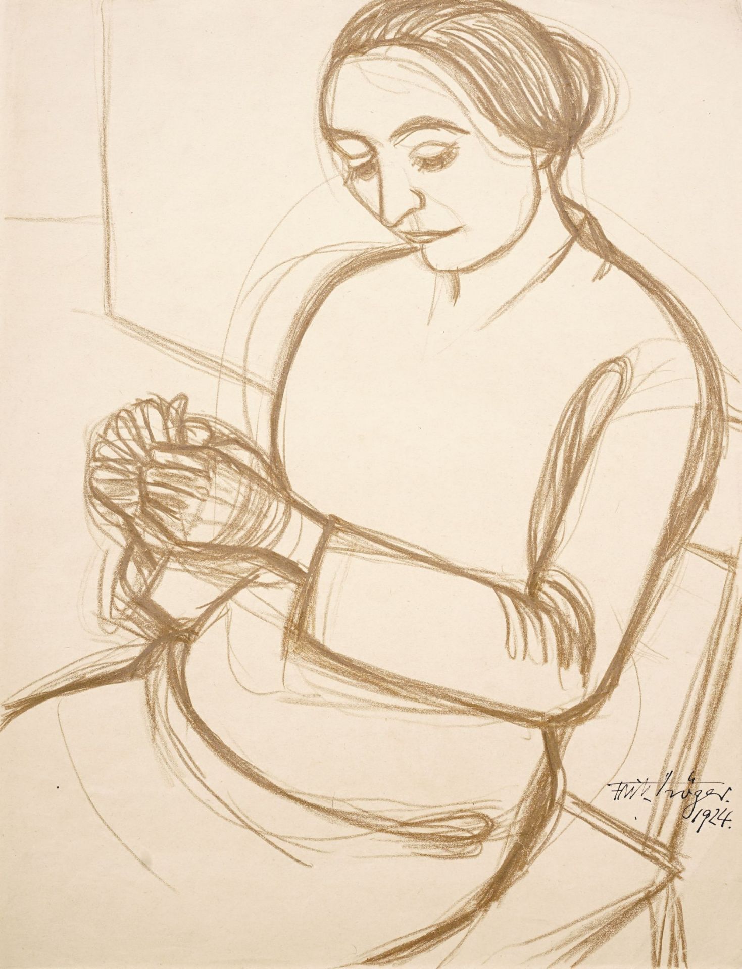 Fritz Tröger "Sitzende" / Stehende / Porträt der Schwester Christa. 1924 / 1926/1928.