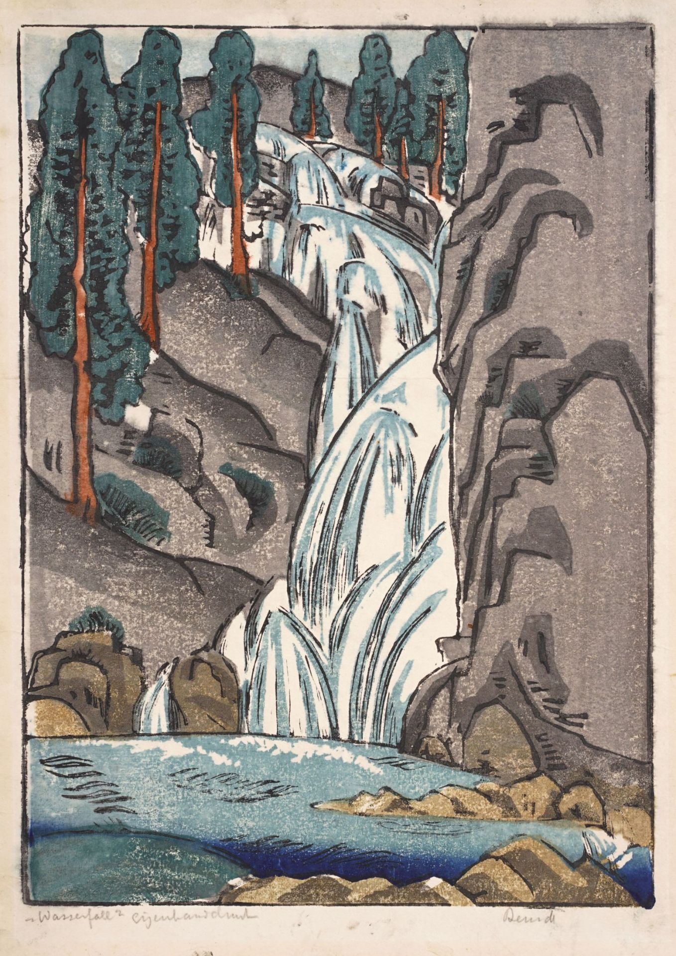 Siegfried Berndt "Wasserfall". Um 1920.