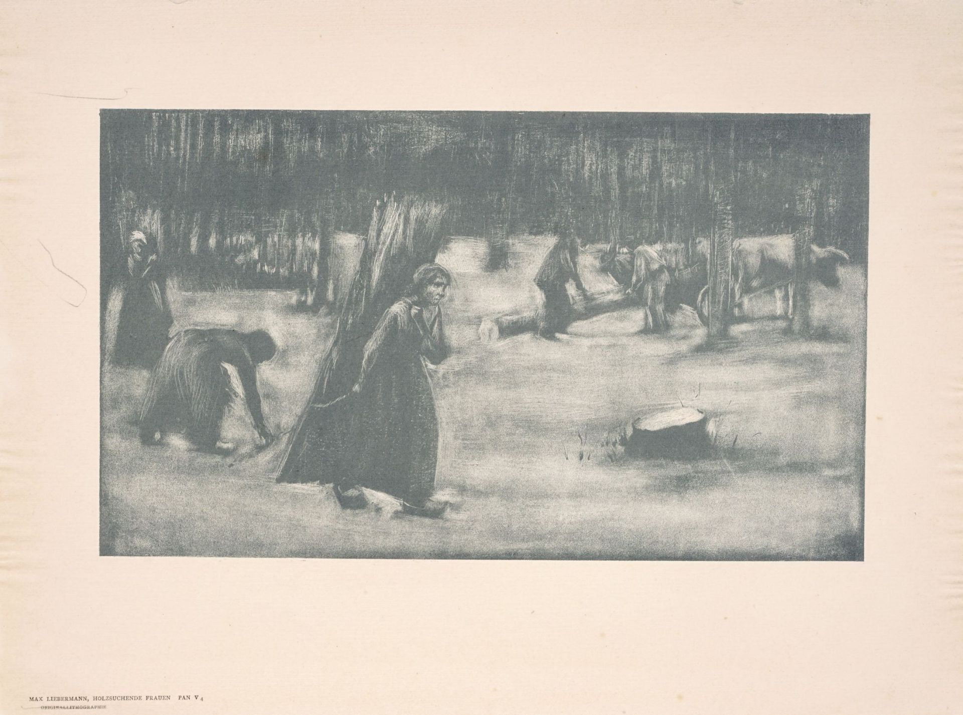 Max Liebermann "Holzsuchende Frauen" / "Kaffeegarten an der Havel". 1896/1916.