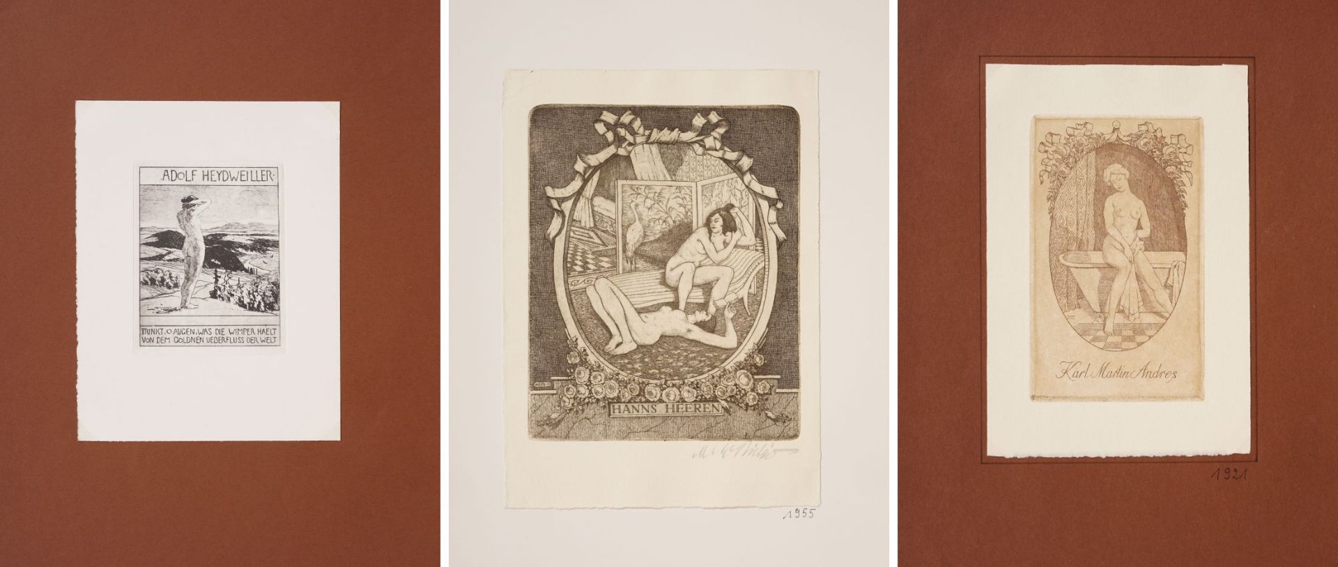 Martin Erich Philipp (MEPH), 42 Exlibris und Gelegenheitsgrafiken. Um 1920. - Bild 11 aus 15