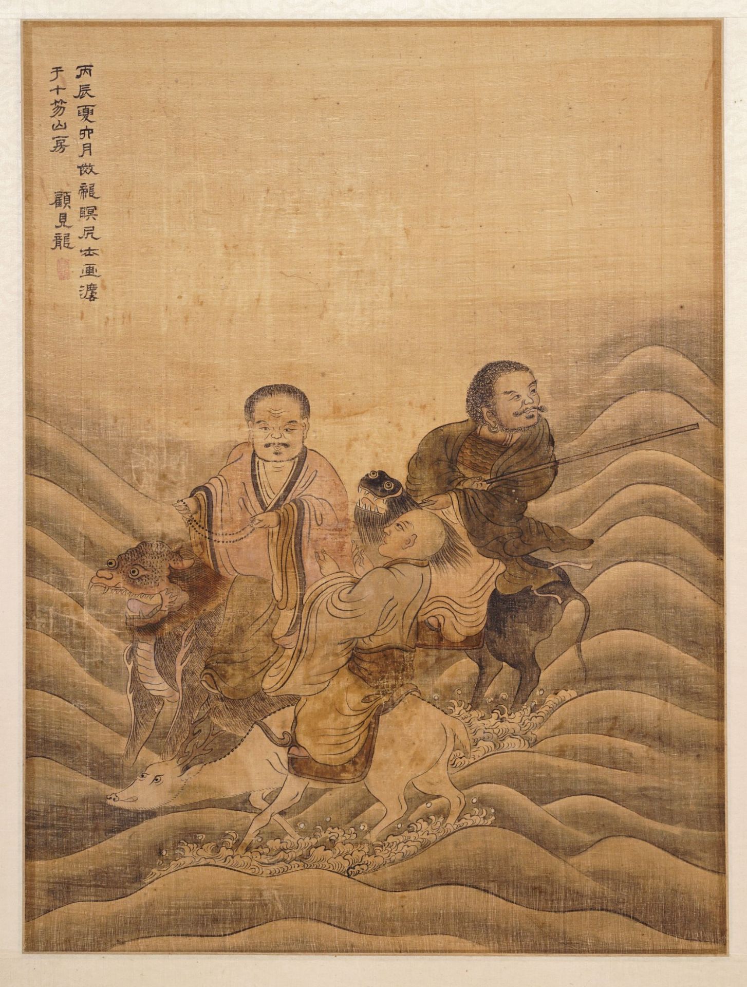 Gu Jianlong (nach), Drei Luohan. China. Wohl späte Qing-Dynastie. 18./19. Jh.