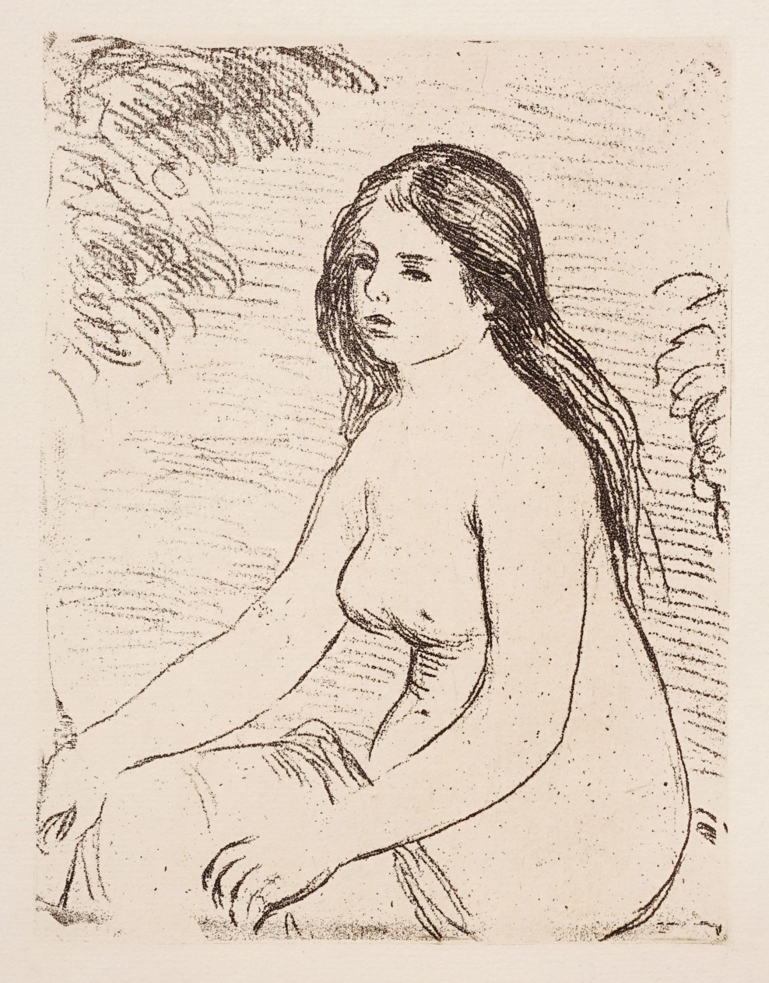 Pierre Auguste Renoir "Femme nue assise". 1906.