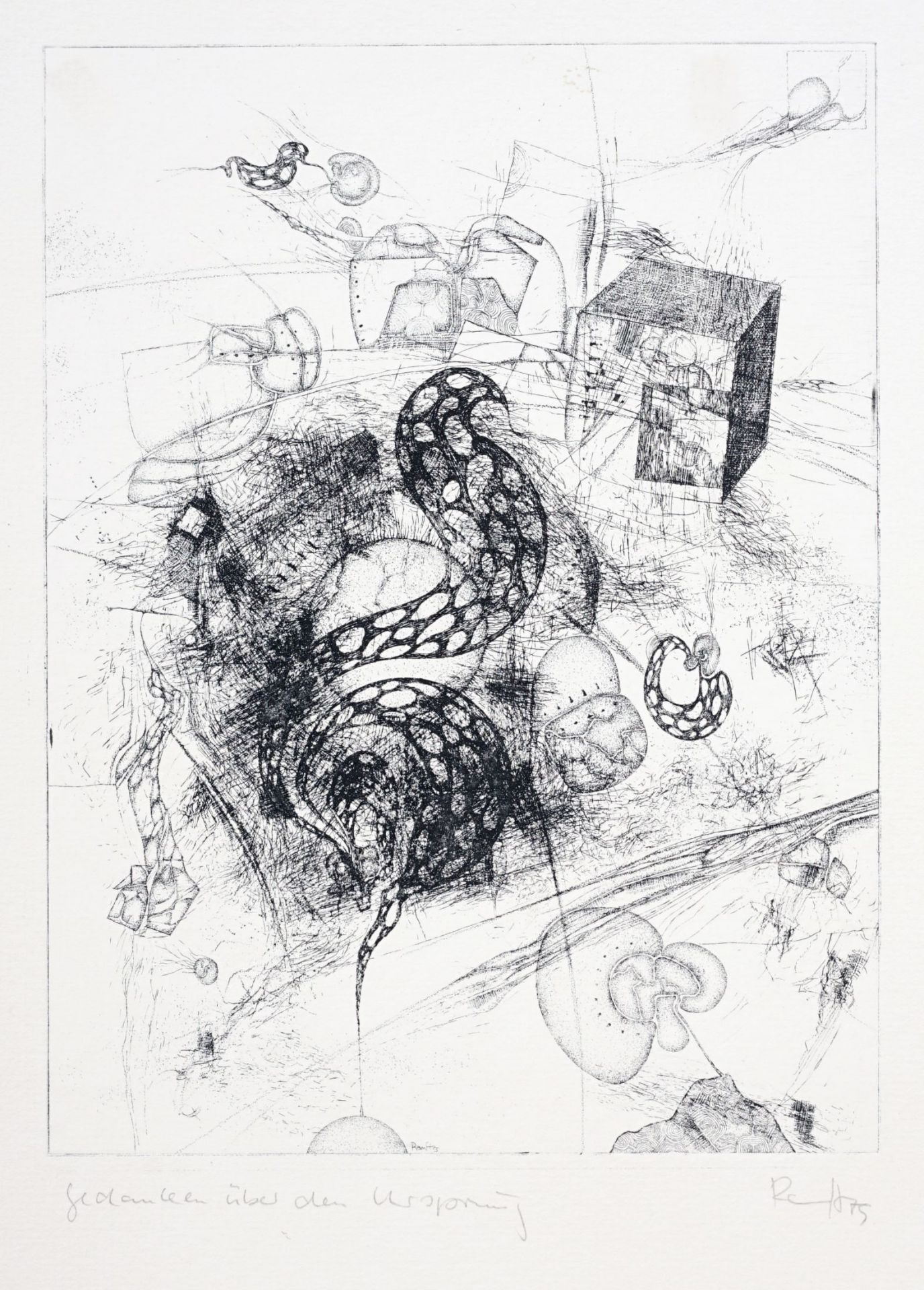 Thomas Ranft "Rex" / "Gedanken über den Ursprung" / "Landschaft a. D.". 1976 / 1975/1986. - Bild 2 aus 3