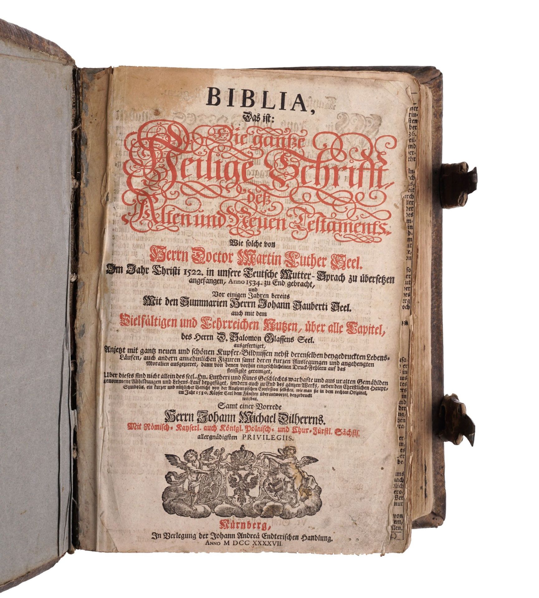 Biblia Germanica, Dilherr-Bibel. Johann Andreas Endter Erben, Nürnberg. 1747. - Bild 6 aus 24