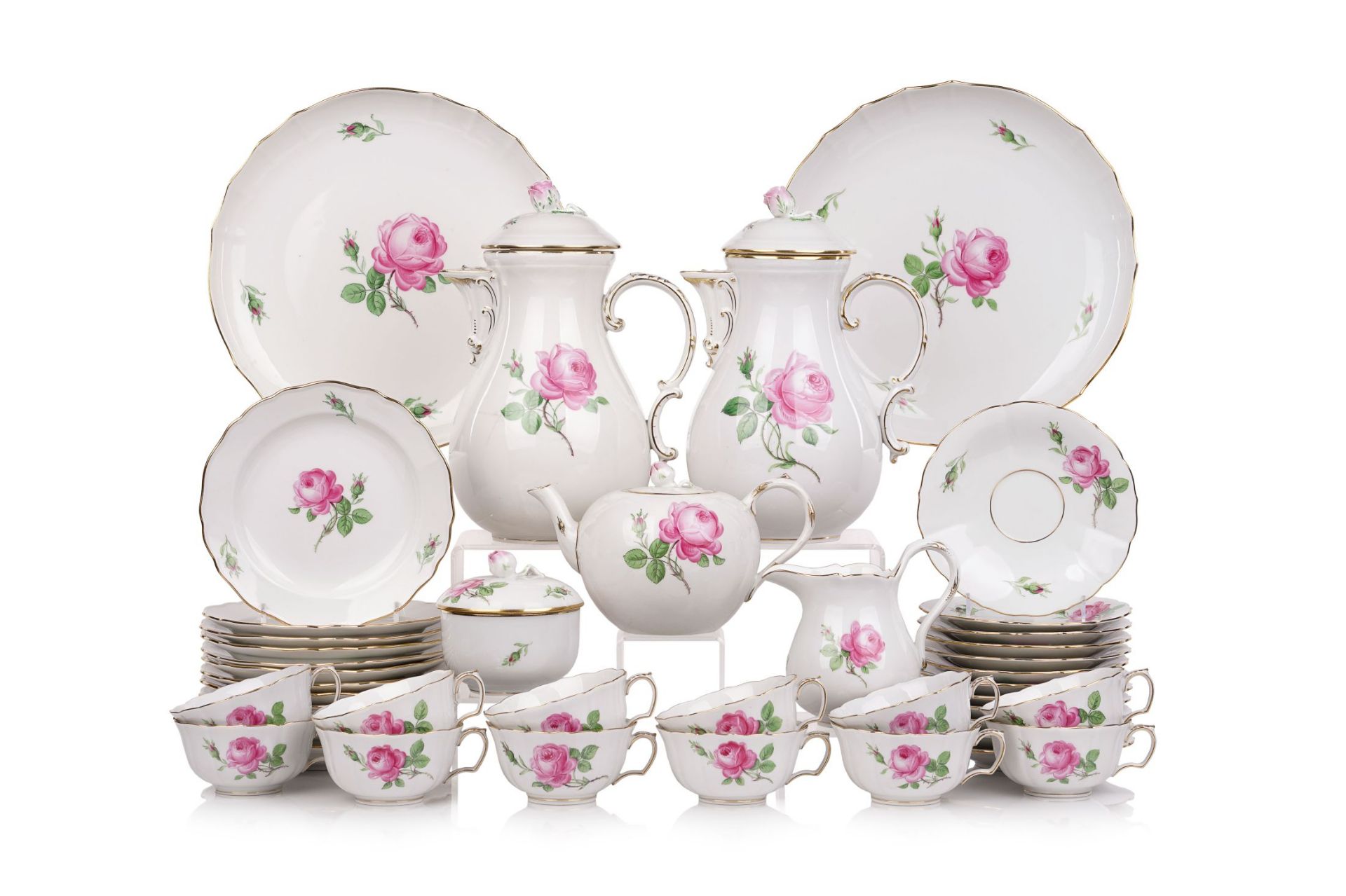 Kaffeeservice "Meissner Rose" für 12 Personen. Meissen. 1949 -1953.