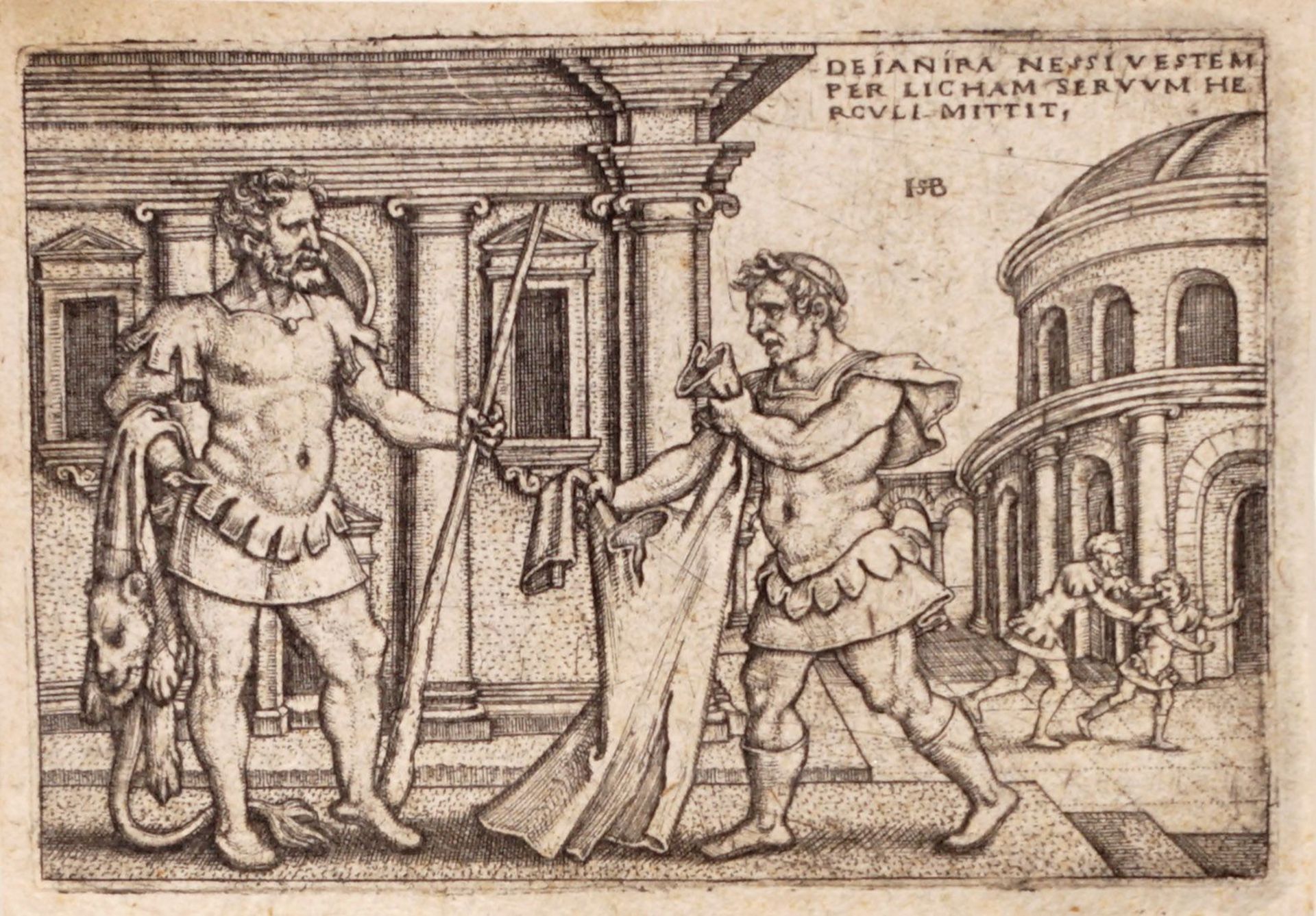 Hans Sebald Beham "Lichas bringt Herkules das Nessusgewand". 1545.
