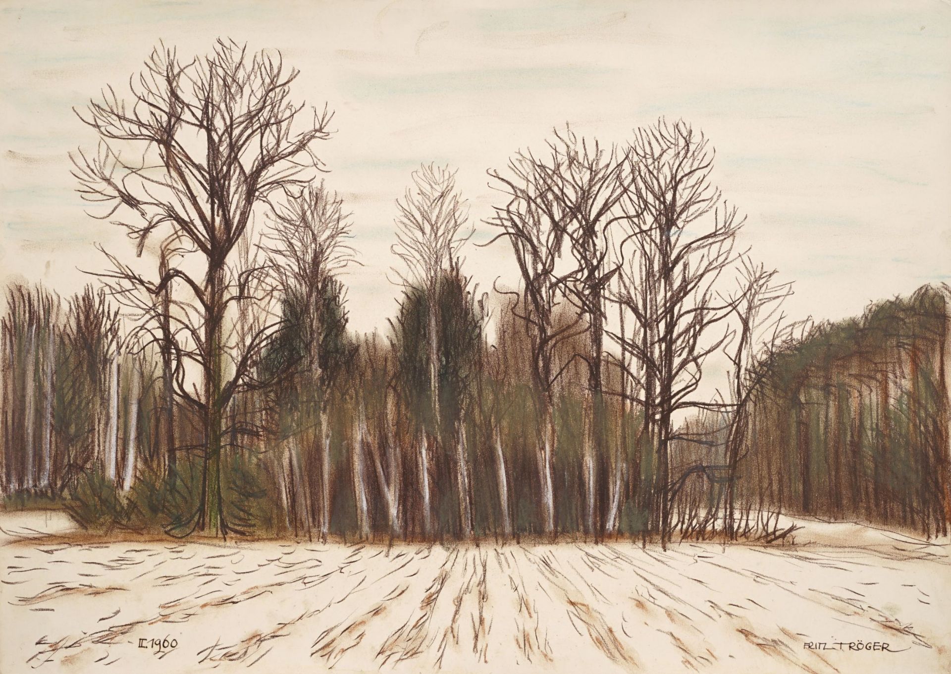 Fritz Tröger "Am Waldrand" ("Waldlandschaft im Winter"). 1960.