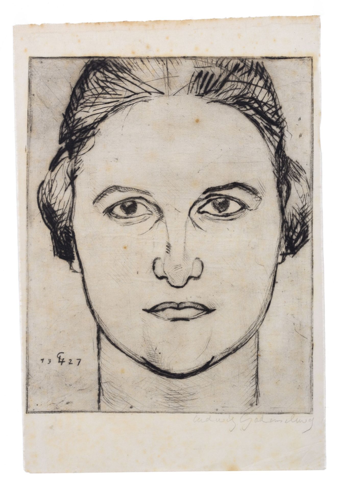 Ludwig Godenschweg, Herrenporträt / Frauenporträt (zwei Abzüge). 1931–32/1927. - Image 3 of 3