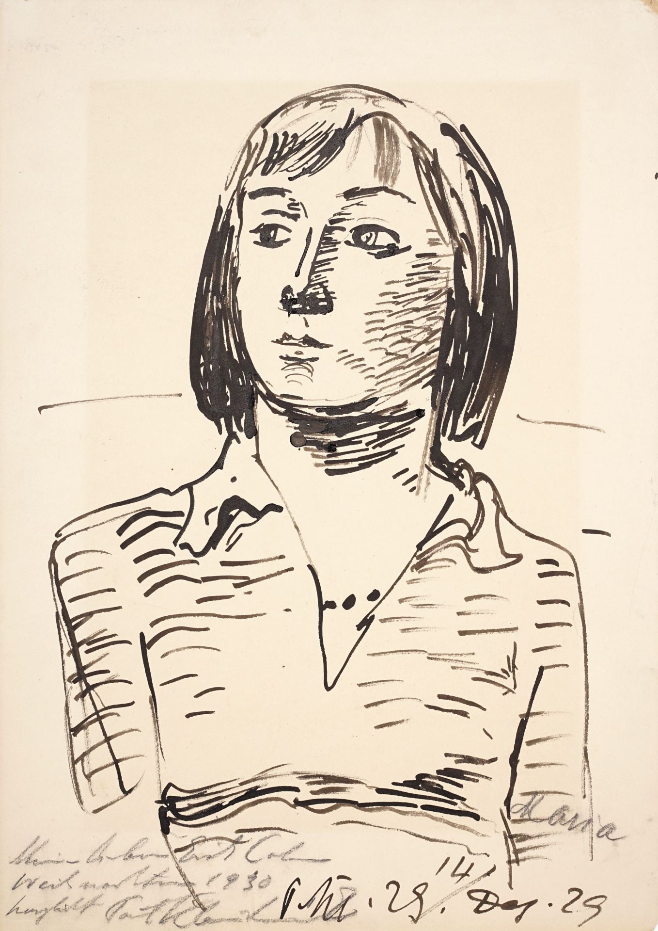 Paul Kleinschmidt, Porträt Maria, Tochter des Künstlers, im Alter von vierzehn Jahren. 1929.