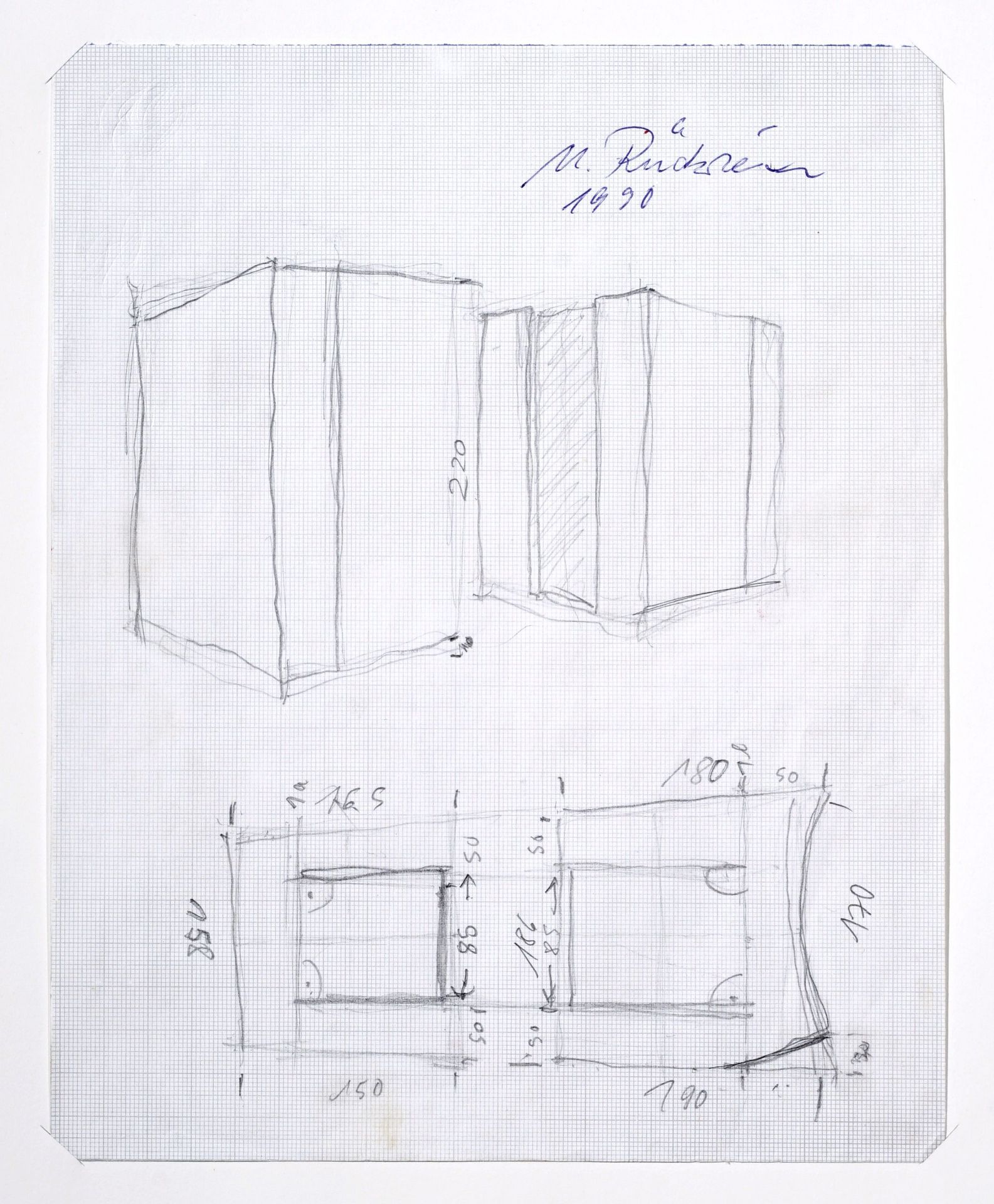 Ulrich Rückriem, Entwurfsskizzen. 1990er Jahre. - Image 3 of 8