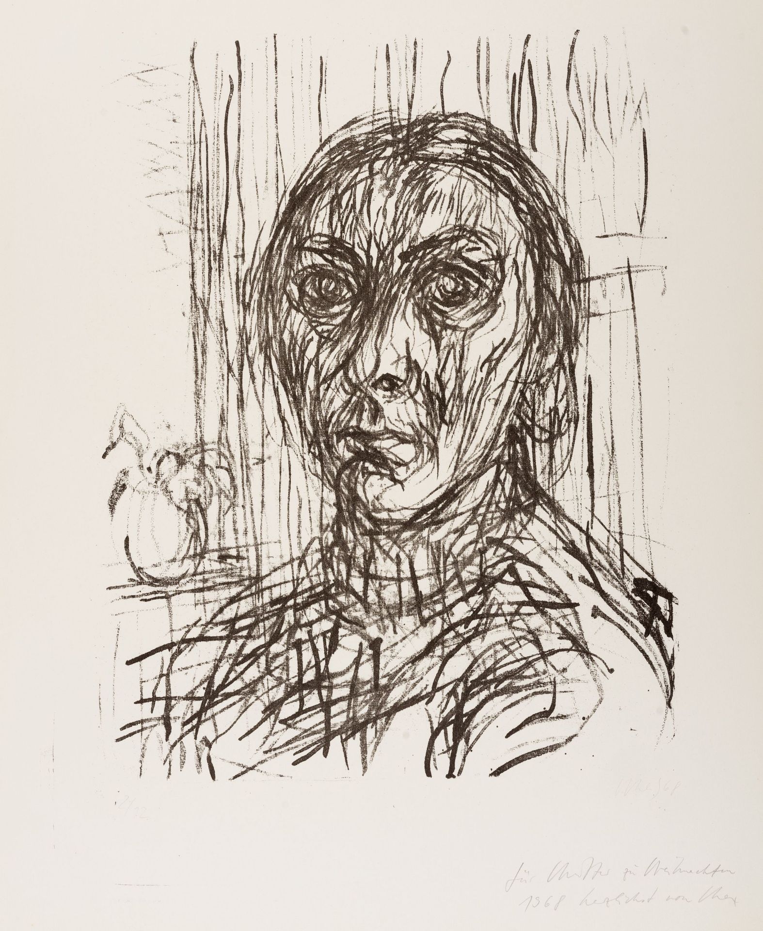 Max Uhlig "Bildnis Hans Jüchser" / Die Mutter des Künstlers. 1967–1969/1968. - Bild 2 aus 2