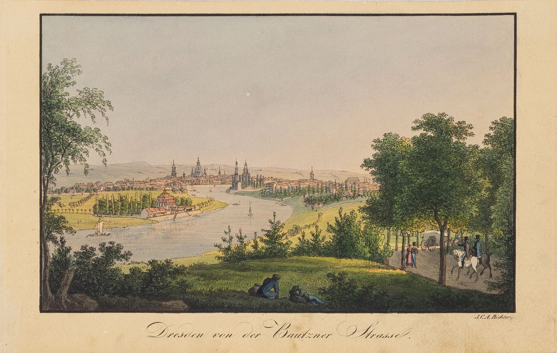 Johann Carl August Richter / Christian Friedrich Sprinck "Dresden von der Bautzner Strasse" / ...