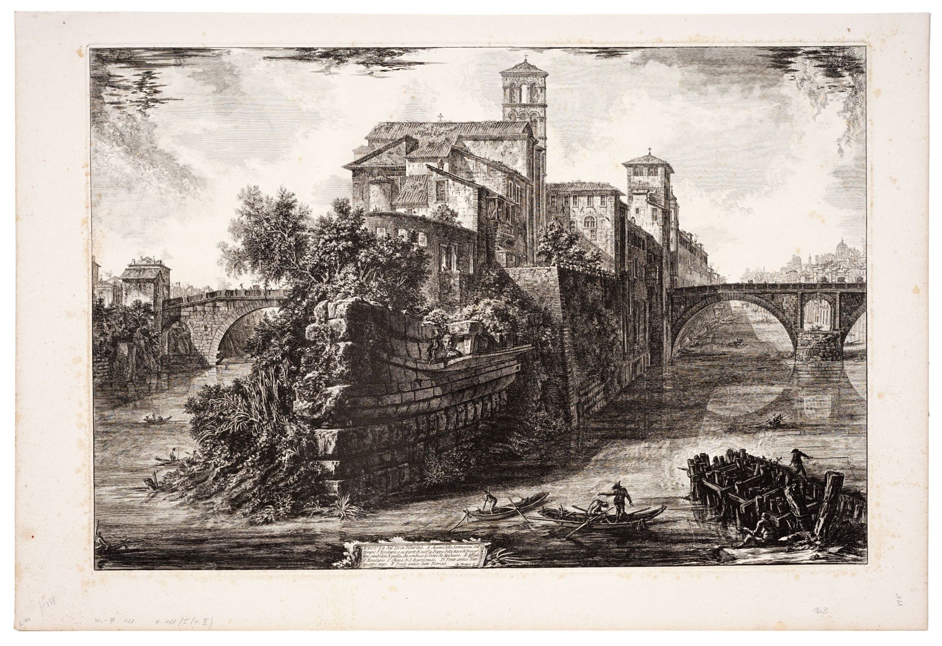 Giovanni Battista Piranesi "Veduta dell'Isola Tiberina". 1775.