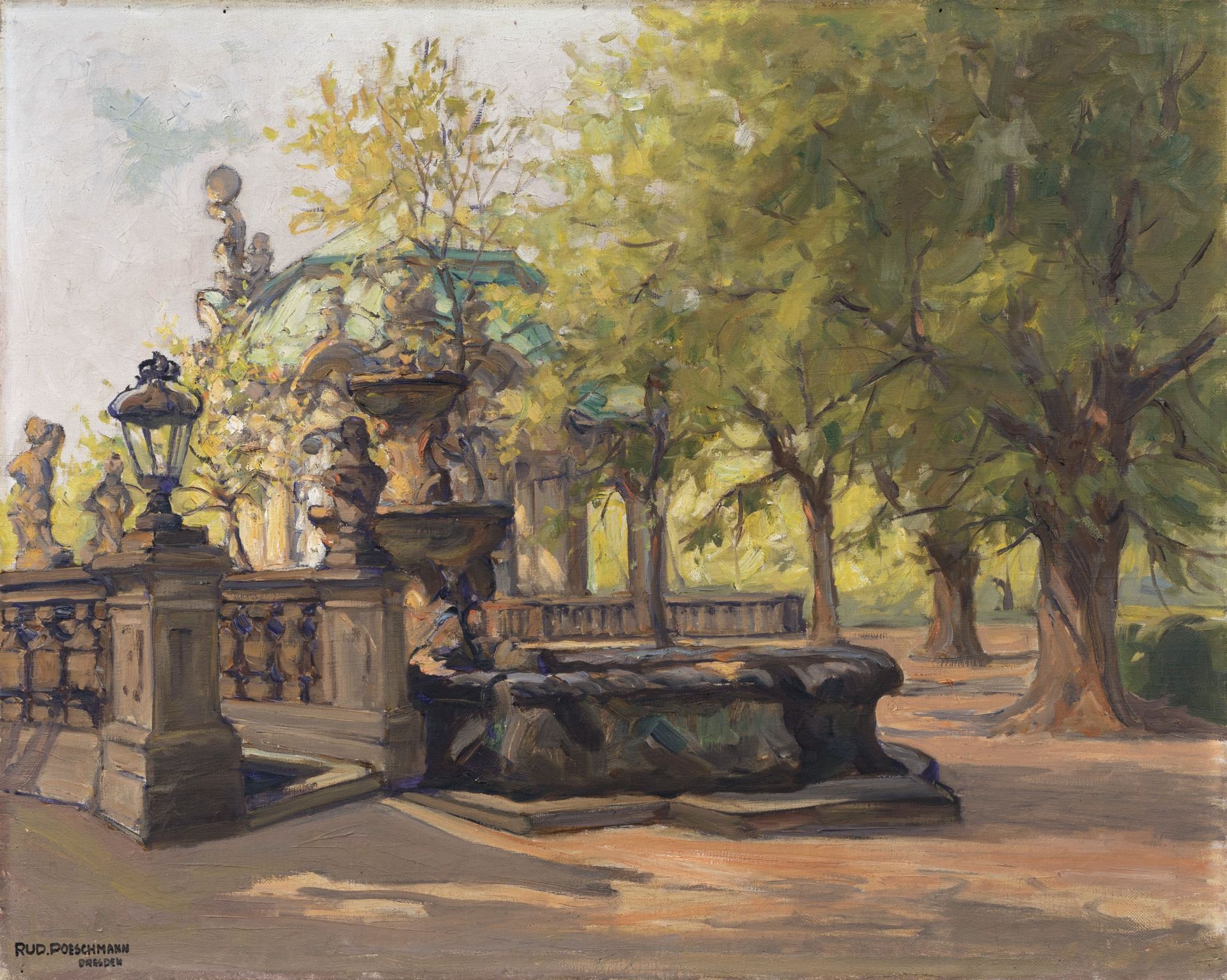 Rudolf Poeschmann, Dresden – Zwingergarten. Um 1924.