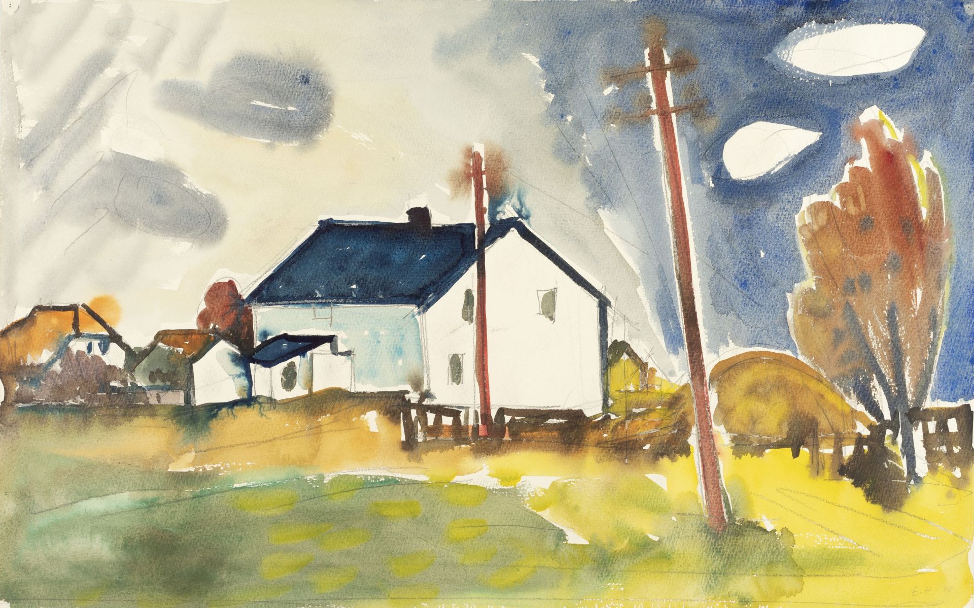 Erhard Hippold "Neuendorf (Hiddensee)" / Ostsee – Überfahrt auf den Darß. 1970.