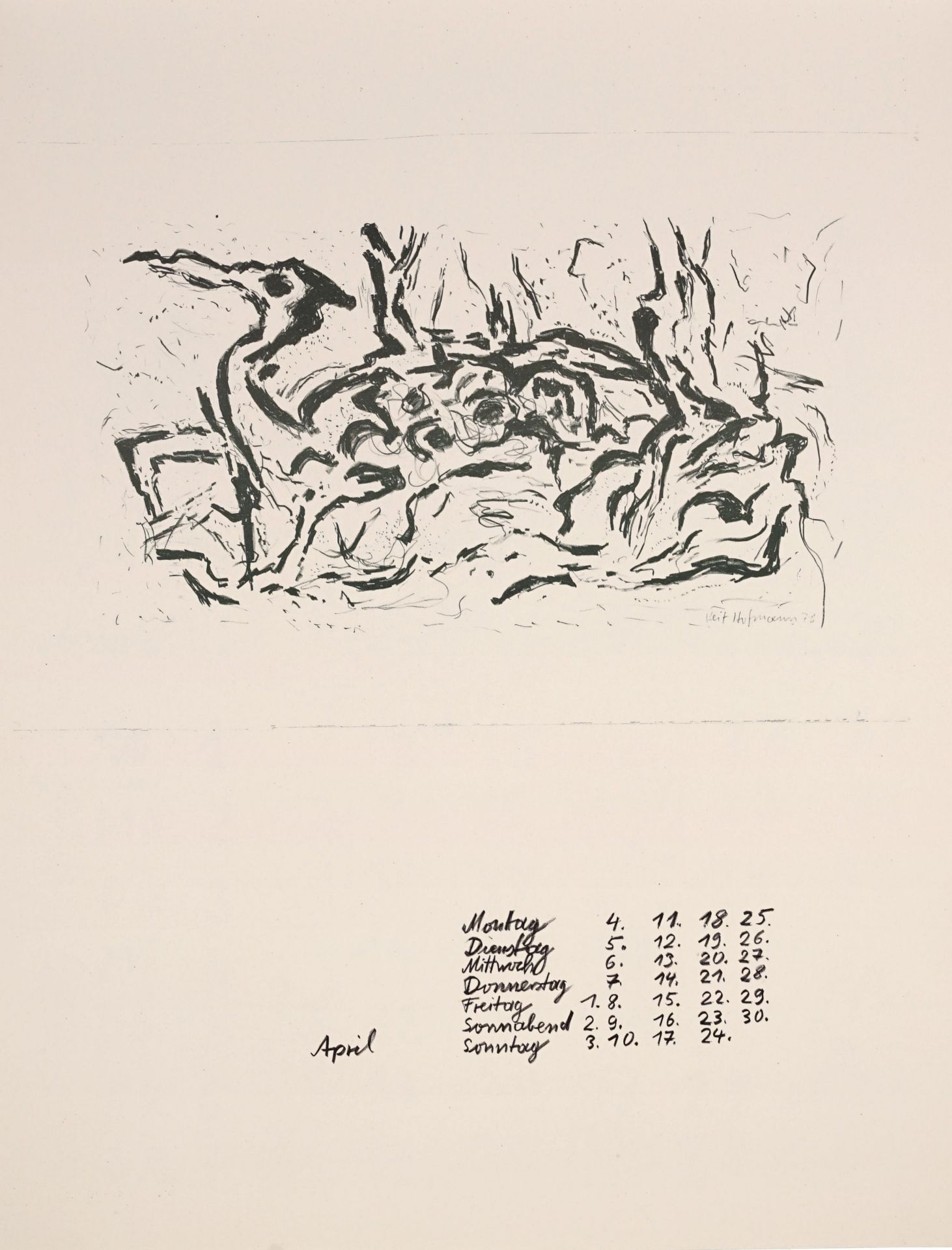 Verschiedene Künstler "Original Graphik-Kalender". 1977. - Image 5 of 13