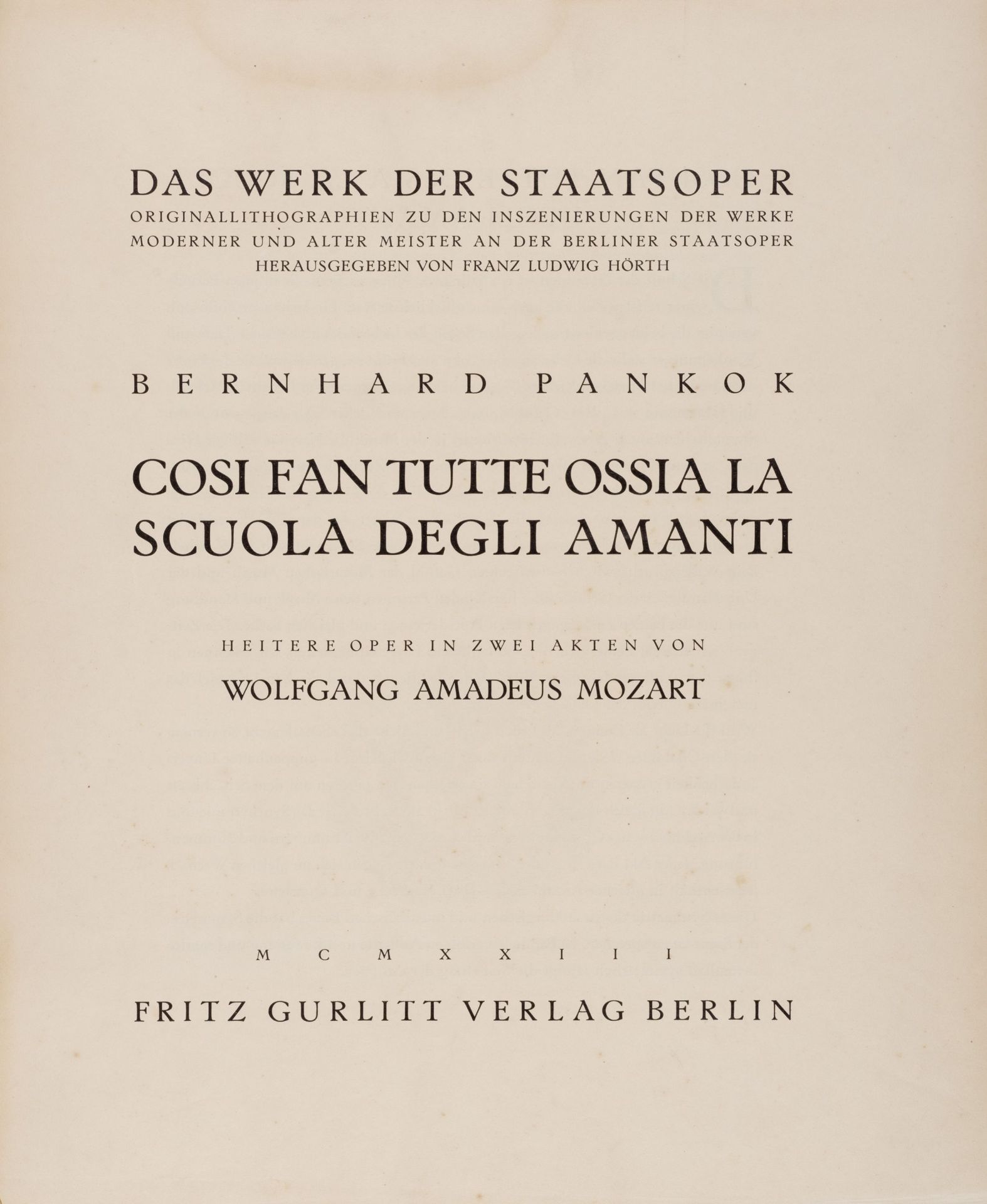Bernhard Pankok "Cosi fan tutte". 1922. - Image 2 of 13