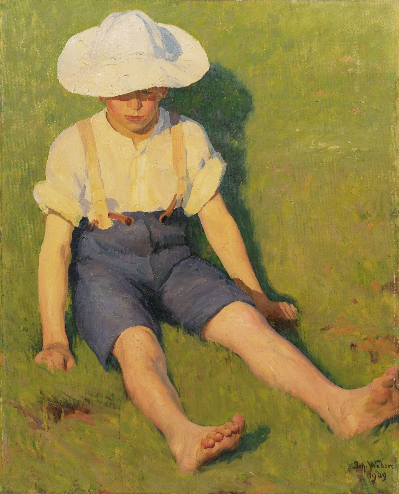 Johannes Weber "Knabe im Gras". 1909.