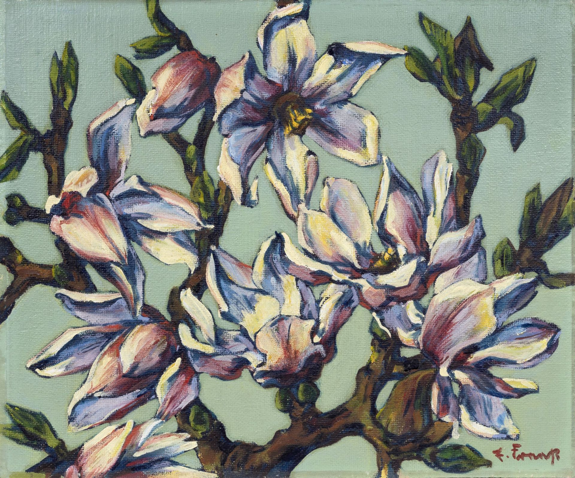 Erich Fraaß "Magnolien". Wohl um 1960/1965.