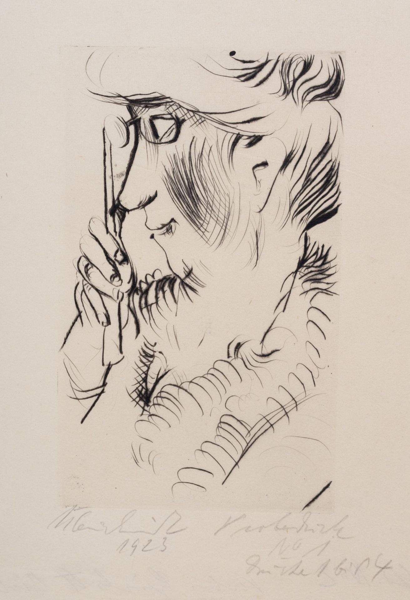 Paul Kleinschmidt, Dame mit Stilbrille. 1923.