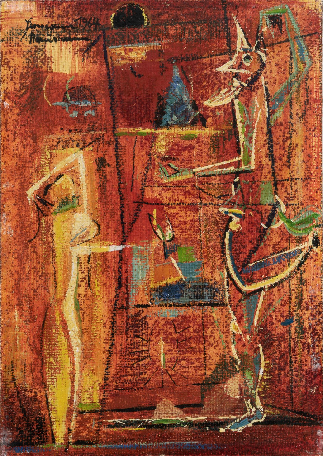 Hermann Naumann "Nymphe mit Satyr". 1964.