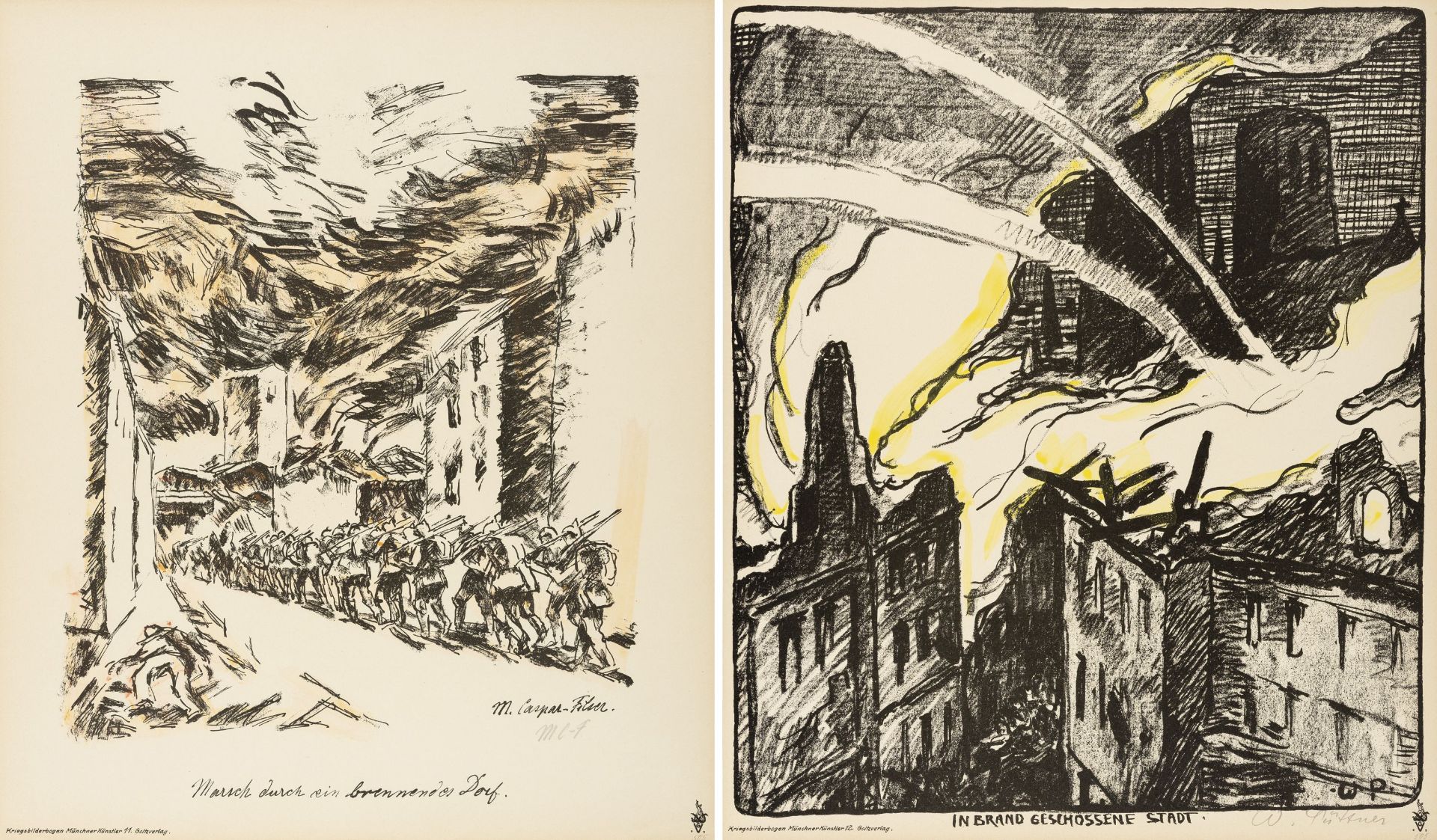 Verschiedene Künstler "Kriegs-Bilderbogen Münchener Künstler". 1914/1915. - Image 8 of 24