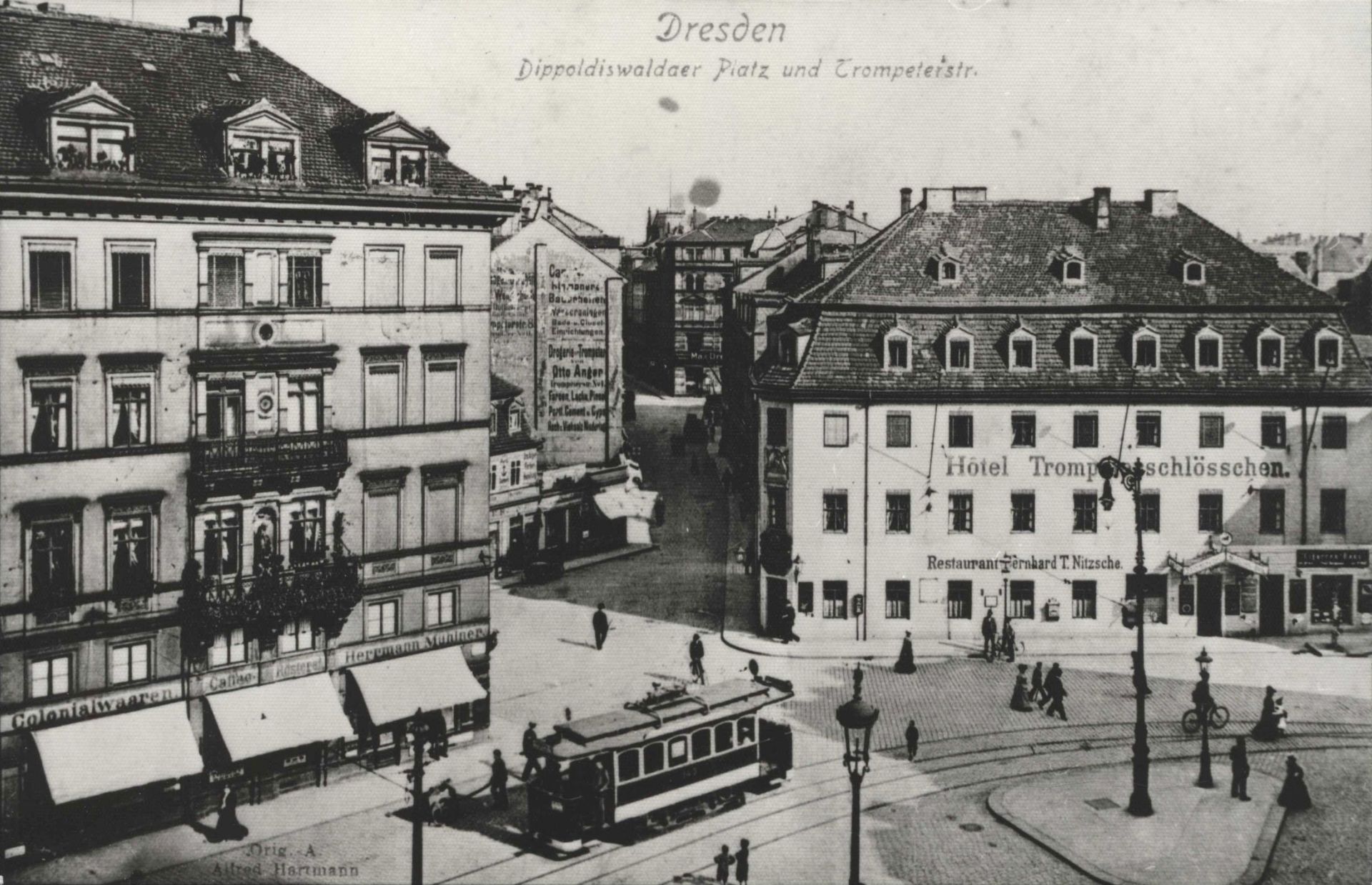 Albert Wigand "Dippoldiswalder Platz m[it]. Trompeterschlösschen" (Dresden). 1933. - Bild 2 aus 2